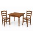 Set Tavolo quadrato allungabile piede tornito + Sedie Venezia seduta massello Noce