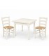 Set Tavolo quadrato allungabile piede tornito + Sedie Venezia seduta paglia Bianco