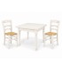 Set Tavolo quadrato allungabile piede tornito + Sedie Rochelle seduta paglia Bianco