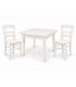Set Tavolo quadrato allungabile piede tornito + Sedie Rochelle seduta massello Bianco
