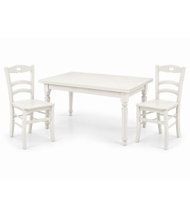 Set Tavolo da cucina 160 x 85 allungabile + 6 Sedie Legno massello