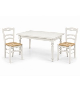 Set Tavolo da cucina 160 x 85 allungabile + 6 Sedie Legno massello