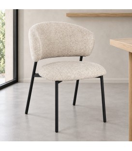Sedia Prisca nero/sand – con rivestimento effetto mélange ambientato