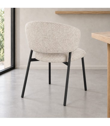 Sedia Prisca nero/sand – con rivestimento effetto mélange in una seconda ambientazione