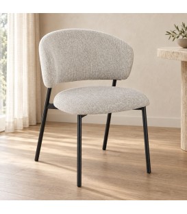 Sedia Prisca nero/rock – con rivestimento effetto mélange ambientato