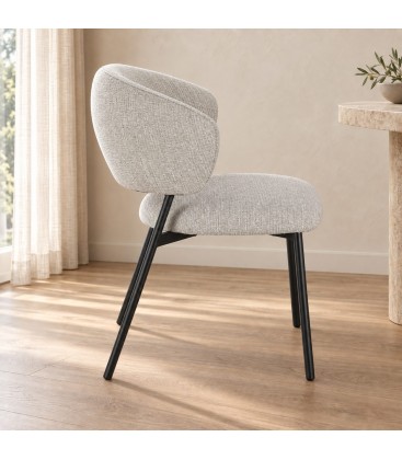 Sedia Prisca nero/rock – con rivestimento effetto mélange vista da un altra angolazione