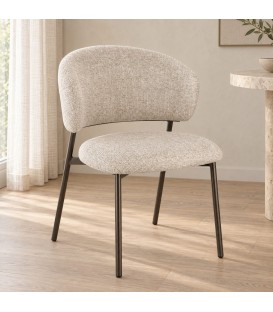 Sedia Prisca bronzo/sand – con rivestimento effetto mélange ambientato