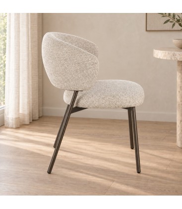 Sedia Prisca bronzo/sand – con rivestimento effetto mélange vista da un altra angolazione