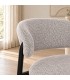 Dettaglio materiali e finiture di Sedia Cassandra nero/grigio – con rivestimento effetto bouclé