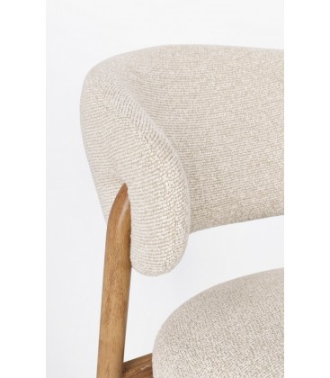 Dettaglio materiali e finiture di Sedia Cassandra naturale/lino – con rivestimento effetto bouclé