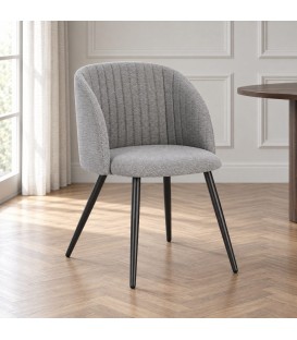 Sedia Queen grigio scuro/carbone – con gambe in acciaio