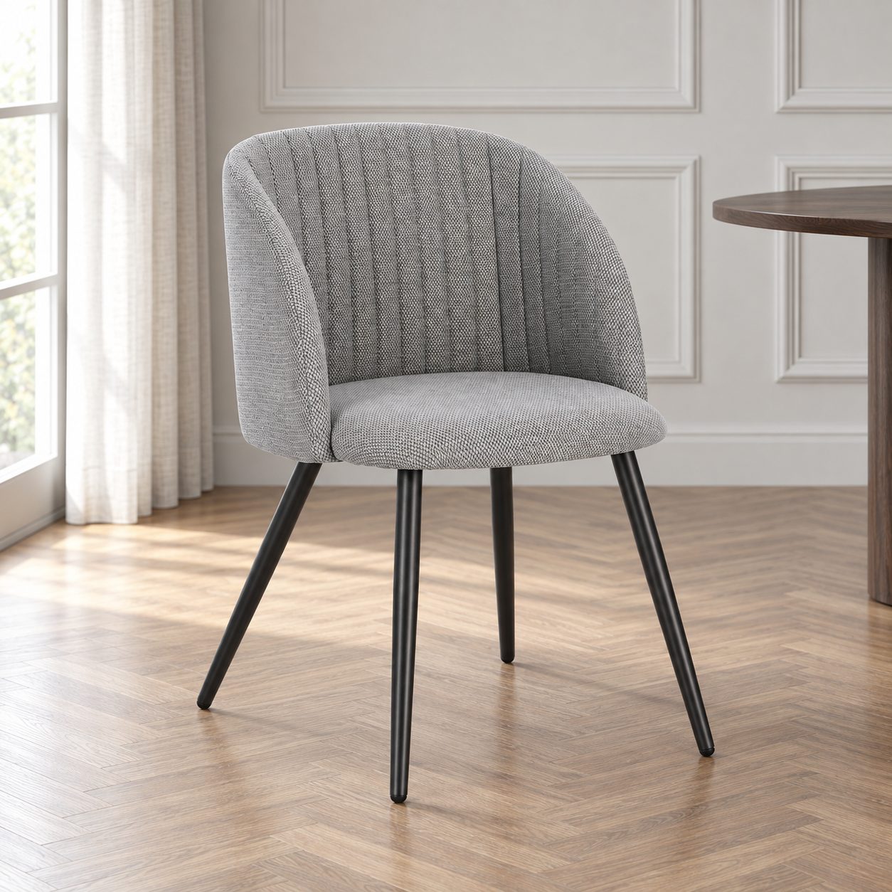 Sedia Queen grigio scuro/carbone – con gambe in acciaio