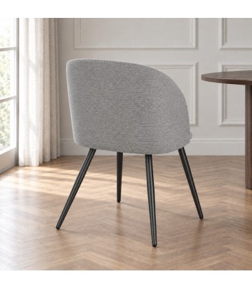 Sedia Queen grigio scuro/carbone – con gambe in acciaio