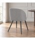 Sedia Queen grigio scuro/carbone – con gambe in acciaio