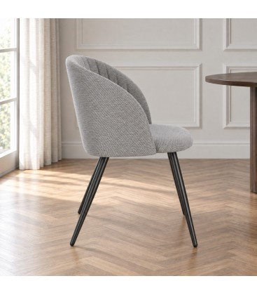 Sedia Queen grigio scuro/carbone – con gambe in acciaio
