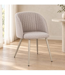 Sedia Queen tortora/warm grey – con gambe in acciaio