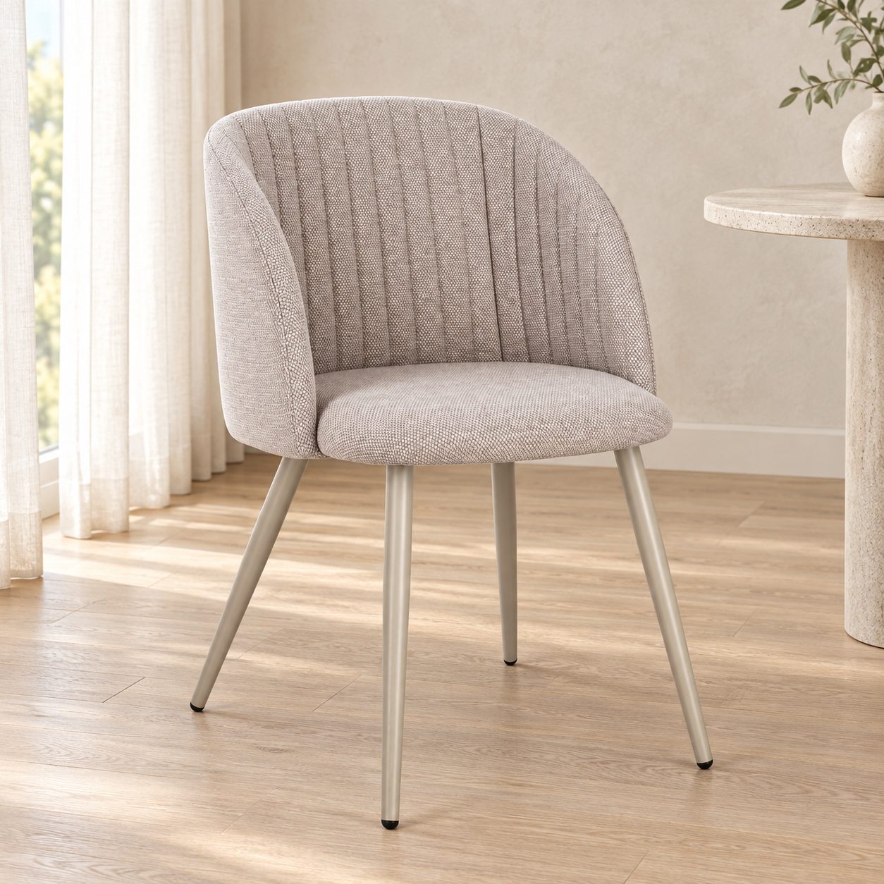 Sedia Queen tortora/warm grey – con gambe in acciaio