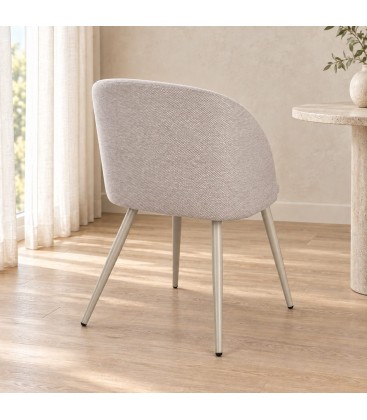 Sedia Queen tortora/warm grey – con gambe in acciaio