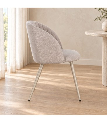 Sedia Queen tortora/warm grey – con gambe in acciaio