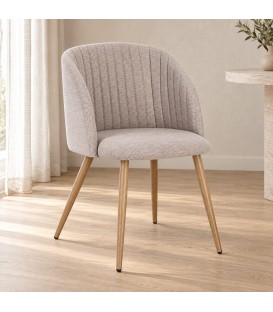 Sedia Queen tortora/naturale – con gambe in acciaio