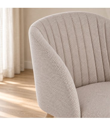 Sedia Queen tortora/naturale – con gambe in acciaio