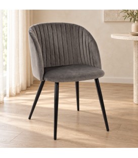 Sedia Queen velvet grigio cadetto – con rivestimento effetto velluto