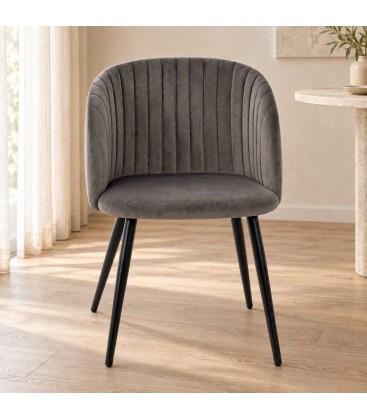 Sedia Queen velvet grigio cadetto – con rivestimento effetto velluto