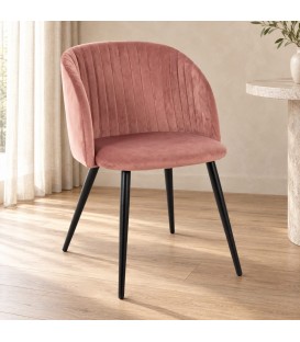 Sedia Queen velvet blush – con rivestimento effetto velluto