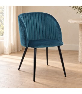 Sedia Queen velvet blu – con rivestimento effetto velluto