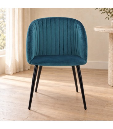 Sedia Queen velvet blu – con rivestimento effetto velluto