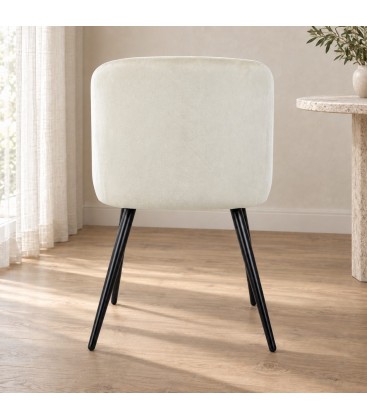 Sedia Queen velvet bianco – con rivestimento effetto velluto