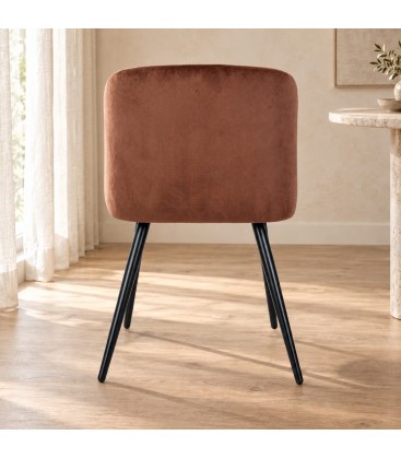 Sedia Queen velvet ruggine – con rivestimento effetto velluto