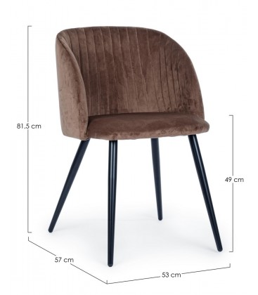 Sedia Queen velvet ruggine – con rivestimento effetto velluto
