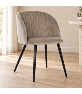 Sedia Queen velvet tortora – con rivestimento effetto velluto