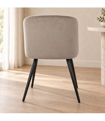 Sedia Queen velvet tortora – con rivestimento effetto velluto
