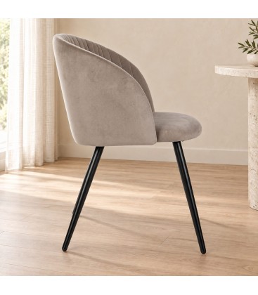 Sedia Queen velvet tortora – con rivestimento effetto velluto