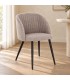 Sedia Queen visone – con rivestimento effetto bouclé ambientato