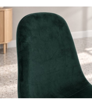 Dettaglio materiali e finiture di Sedia New Irelia nero/velluto verde scuro – con rivestimento in poliestere