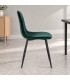 Sedia New Irelia nero/velluto verde scuro – con rivestimento in poliestere vista da un altra angolazione