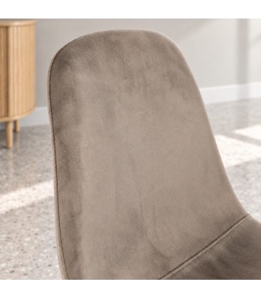 Dettaglio materiali e finiture di Sedia New Irelia nero/velluto tortora – con rivestimento in poliestere
