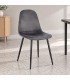 Sedia New Irelia nero/velluto grigio scuro – con rivestimento in poliestere ambientato