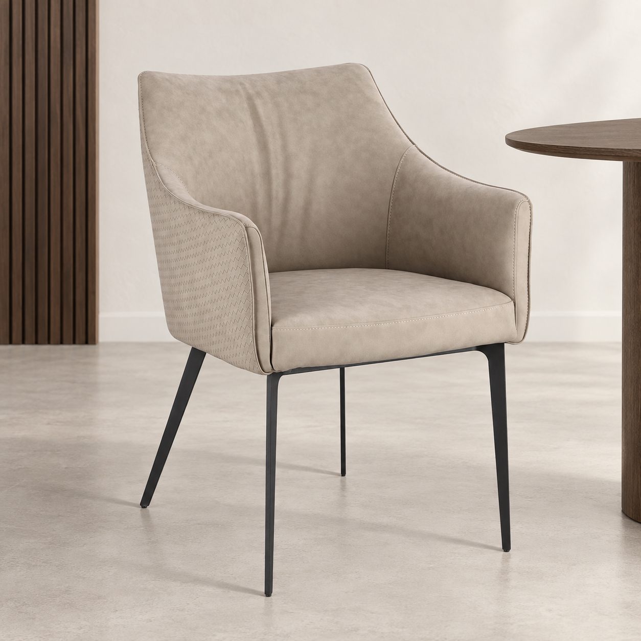 Sedia con braccioli Russell cloud – con rivestimento in poliestere ambientato