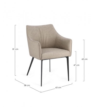 Sedia con braccioli Russell cloud – con rivestimento in poliestere dimensioni e misure