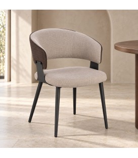 Sedia con braccioli Romy paloma – con rivestimento in poliestere ambientato