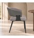 Sedia con braccioli Romy grigio – con rivestimento in poliestere vista da un altra angolazione