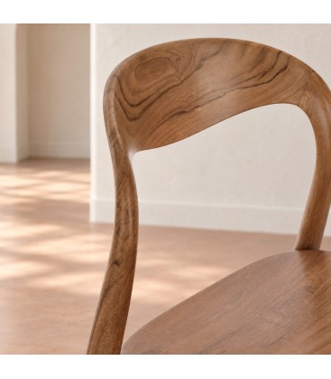 Dettaglio materiali e finiture di Sedia Miley naturale – in legno di teak
