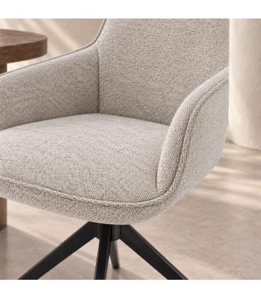 Dettaglio materiali e finiture di Sedia con braccioli Matilda rainy – girevole a 360°