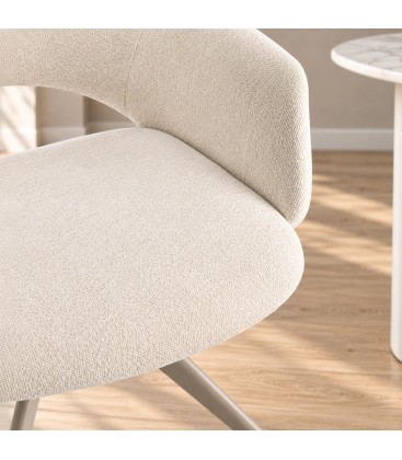 Dettaglio materiali e finiture di Sedia con braccioli Vivian moon – girevole a 360°