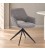 Sedia girevole con braccioli Vivian Grey in tessuto grigio