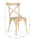 Sedia Cross naturale – con struttura in legno di olmo dimensioni e misure